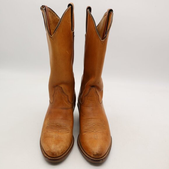 Abilene Cowboy Boots Women’s Size 6 M Brown Leather Vibram Soles USA Made - Picture 2 of 10